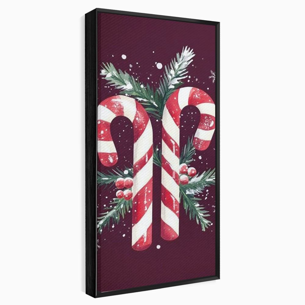 Tablou canvas cu tablou canvas cu bastonase de zahar, in rama de aluminiu negru